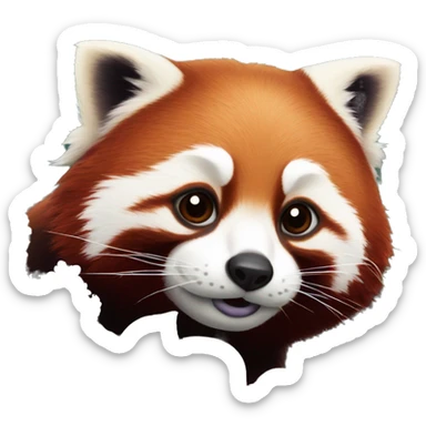Red panda head surrounded by lilacs sticker