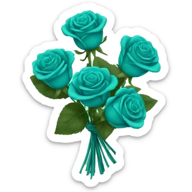 Teal Bouquet Of Roses sticker