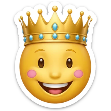 laughing emoji with a crown sticker