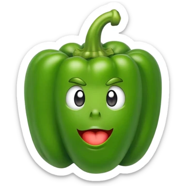 A green bell pepper vegetable  sticker