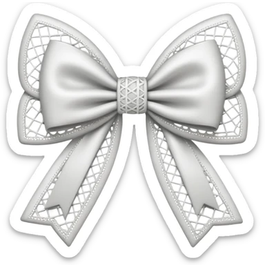white lace bow sticker