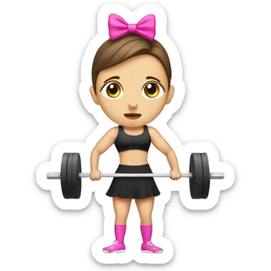 Romanian deadlift with a pink bow on it  sticker