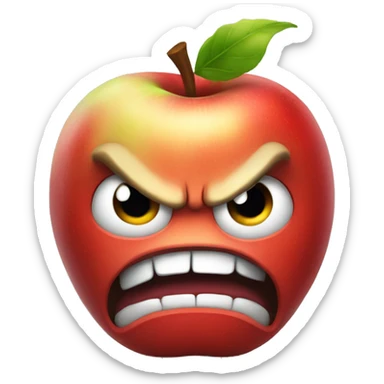 angry apple  sticker