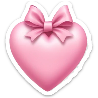 Baby pink heart with bow sticker