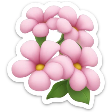 soft pink 3 flower sticker