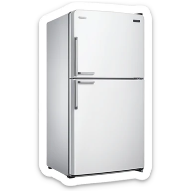 modern white fridge angled view sticker