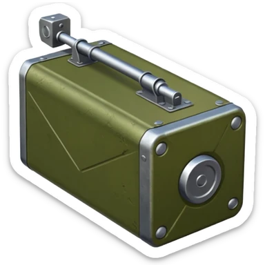 generate a realistic elongated parallelepiped anti-tank mine sticker