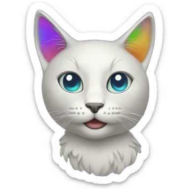rainbow techno cat sticker