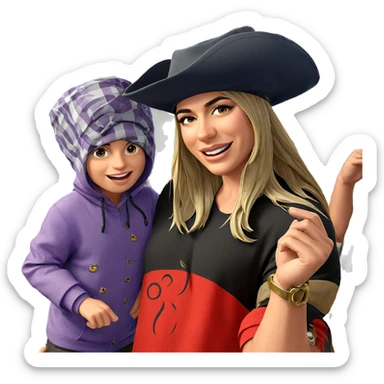 happy boys in outdoor hats sticker