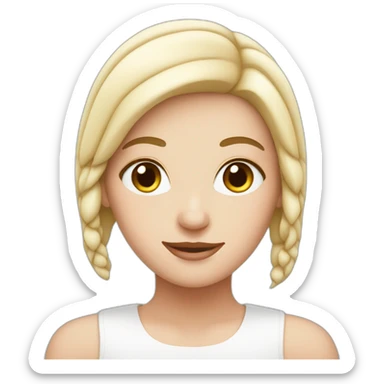 Flat white girl sticker