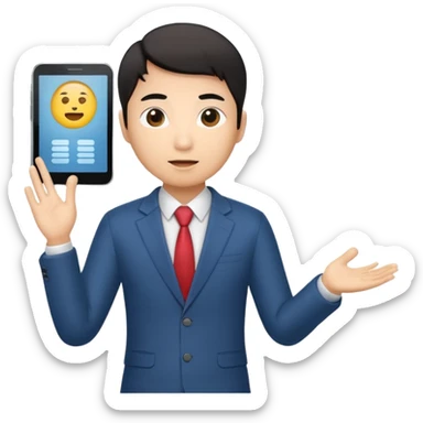 business person emoji, Asian person giving a presentation sticker