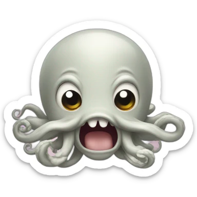 cute kraken cute face flushing sticker
