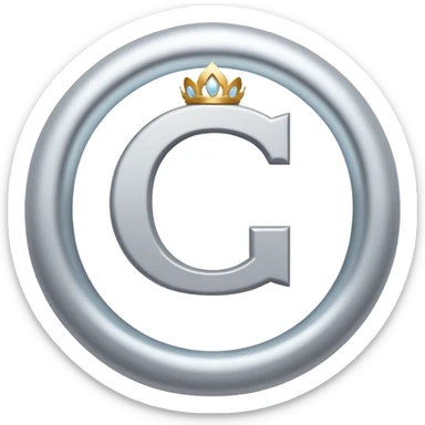 Gray letter C with an angelic halo floating above it, representing Grace/Gracie/graycee sticker