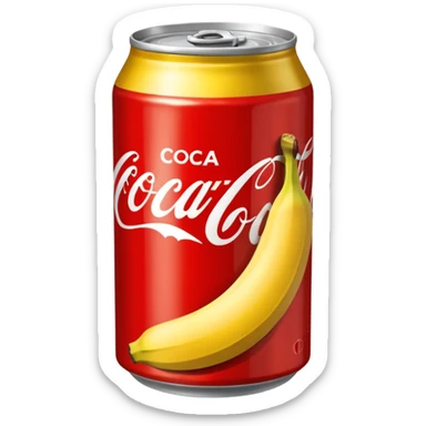 Create a can of coca cola vanilla with a banana color  sticker