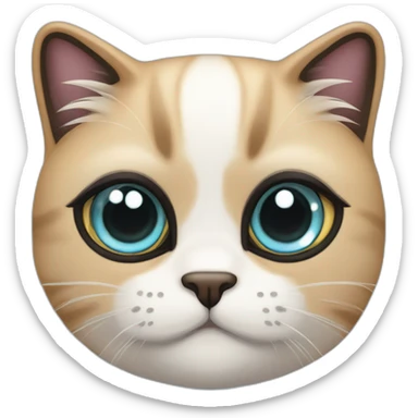 gato persa con ojos celestes sticker