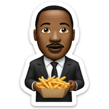 Martin Luther king jr eating fries sticker