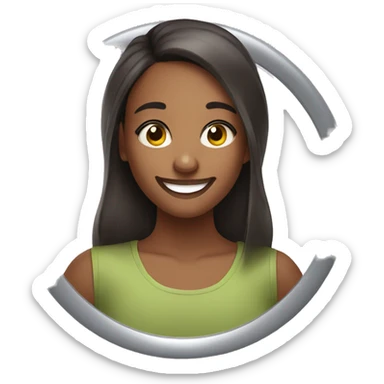 smiling girl taking mirror selfie sticker