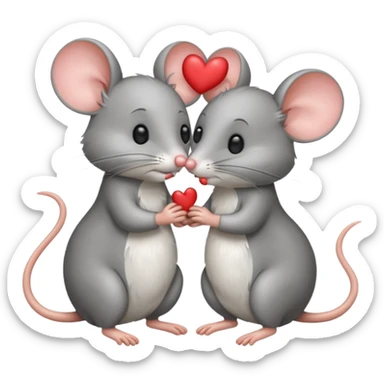 Two mouses kissing themselves  sticker
