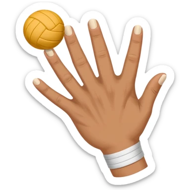 hand with volleyball bands on fingers sticker