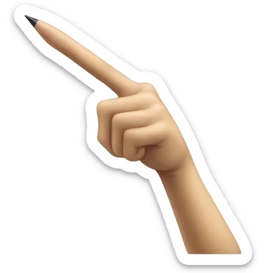 Hand with pointer finer and thumb extended to look like an L sticker
