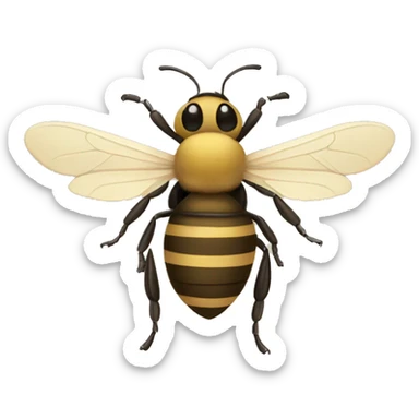Beige bee sticker