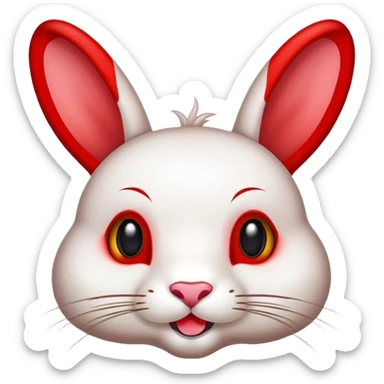 Sichuan rabbit head with spices and red color, simplified emoji style with bold outlines and bright colors, cartoon style Chengdu specialty Tou Tou sticker
