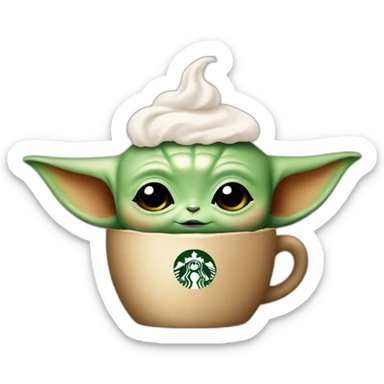 baby yoda starbucks logo sticker