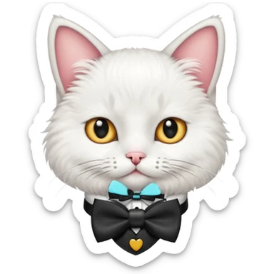 Cat with bow-tie collar sticker