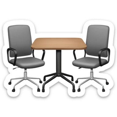 table and three office chairs sticker