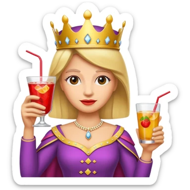 queen with drink sticker