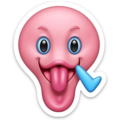 tongue out with a blue tick on it sticker