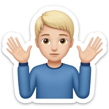 younger out with hands to the side sticker