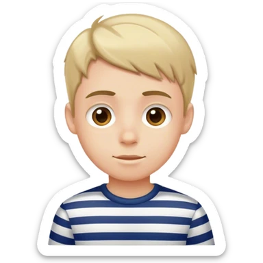 boy in striped shirt portrait sticker