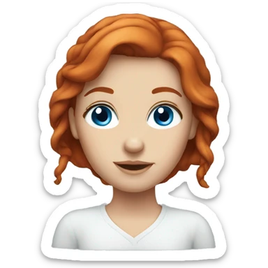 redhead girl blue eyes sticker