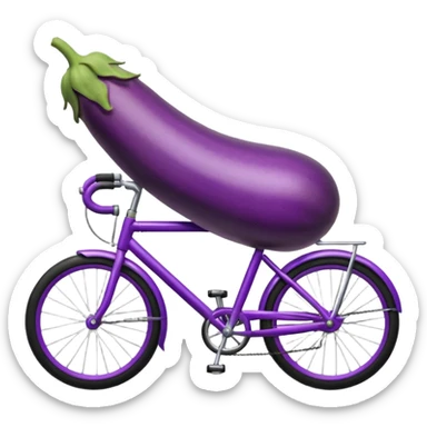 Eggplant on bike sticker