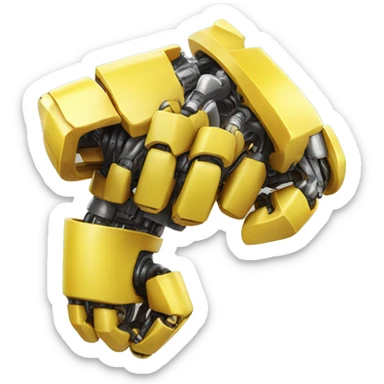 Yellow mechanical cyborg bicep that’s flexing sticker