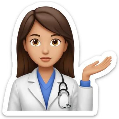 female brunette vet sticker