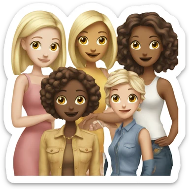 Five best girlfriends white sticker