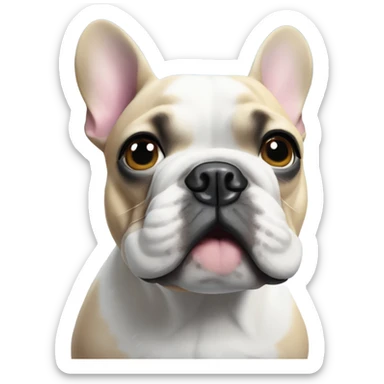 French bulldog with head peeping out of 2 feet of snow sticker