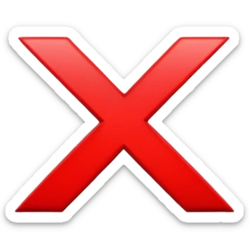 bright red X symbol sticker