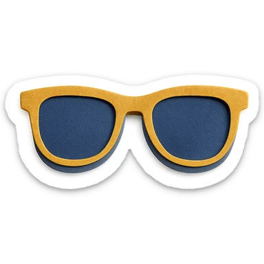 sunglasses with layered paper effect on a white background in paper-craft style sticker