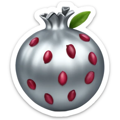 Silver pomegranate sticker