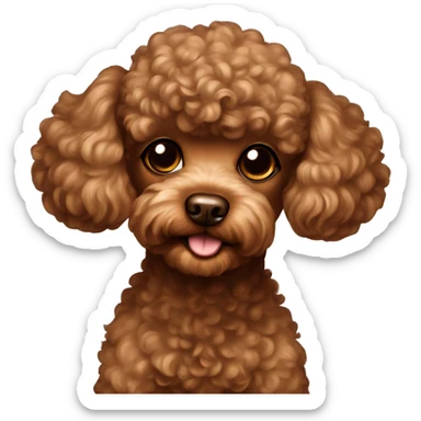 Brown toy poodle sticker