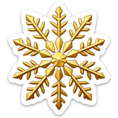 Gold snowflake sticker