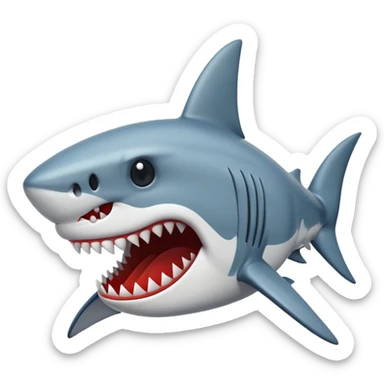 Emoji of Jaws shark aka the shark on the jaws poster sticker