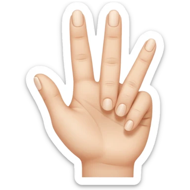 Little finger up and all the others are down with the thumb holding them. sticker