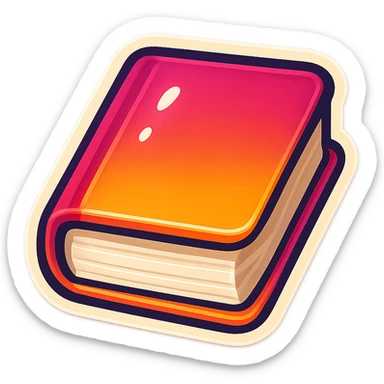 single book symbol, cartoon style sticker, simple and clear, no text sticker