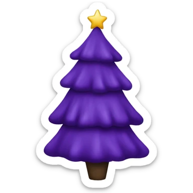 Dark purple Christmas tree with a bow on top sticker