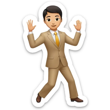 Asian lawyer dancing. sticker