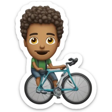hombre gordo pelo canoso con bicicleta sticker